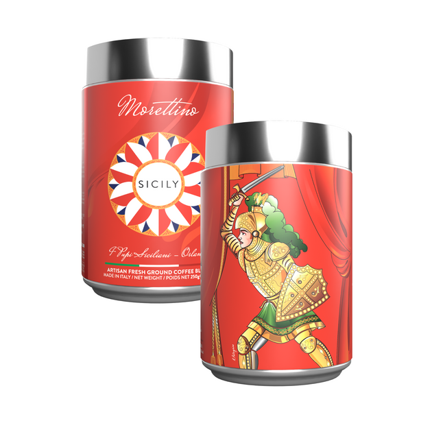 Morettino, I Pupi Siciliani, Orlando Ground Coffee in Tin (250g