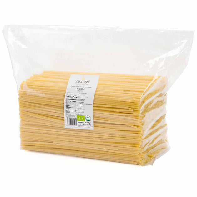 Zaccagni, Organic Bucatini Pasta, Foodservice (11lbs/5kg 