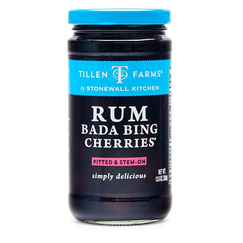 Rum Bada Bing Cherries, 13.5 oz Jar - Tillen Farms - Ciao Imports - Authentic Specialty Foods