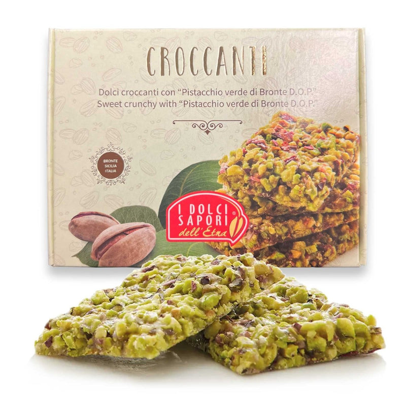 I Dolci Sapori dell Etna, Croccante with Bronte DOP Green Pistachio, 100g - I Dolci Sapori dell'Etna - Ciao Imports - Authentic Specialty Foods