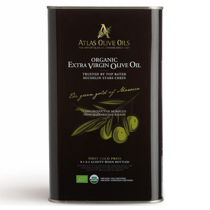 Atlas Organic Extra Virgin Olive Oil (5L Tin) - Atlas - Ciao Imports - Authentic Specialty Foods