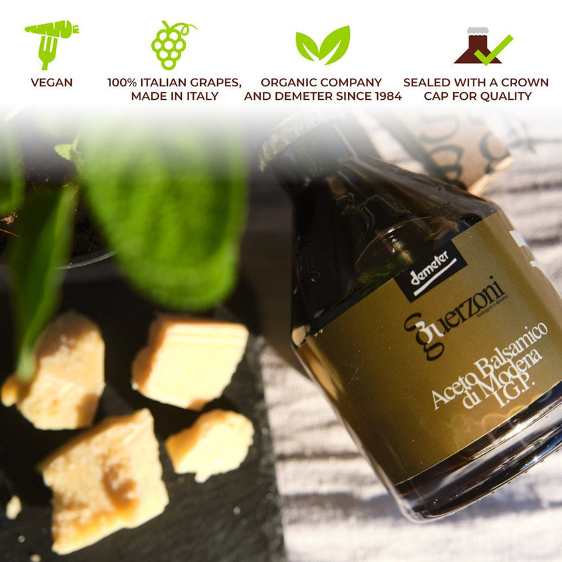 Balsamic Vinegar of Modena IGP "Gold Series" Organic & Biodynamic Certified, 250 ml - Guerzoni - 8032738591514 - Ciao Imports - Authentic Specialty Foods