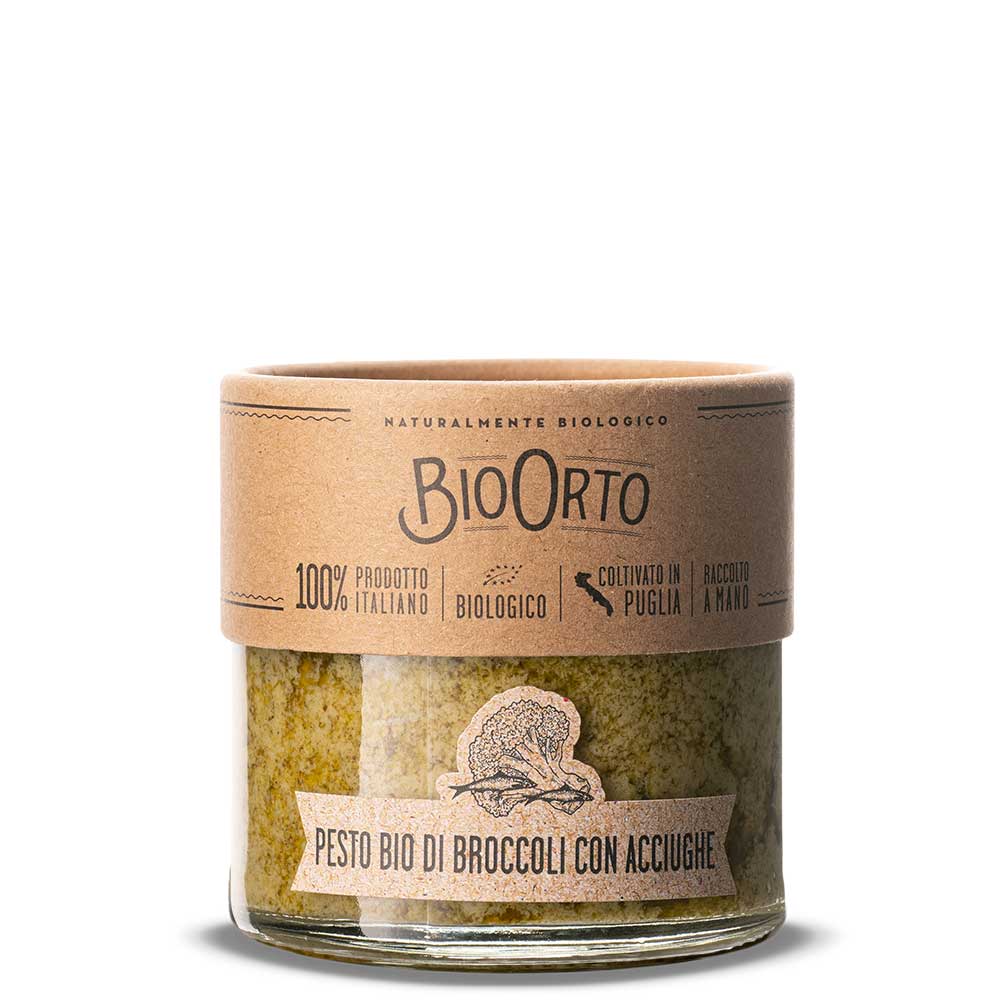 Bio Orto Organic Anchovies / Broccoli 6.35oz) | (180g with Pesto Gourmet Authentic Specialty & Foods