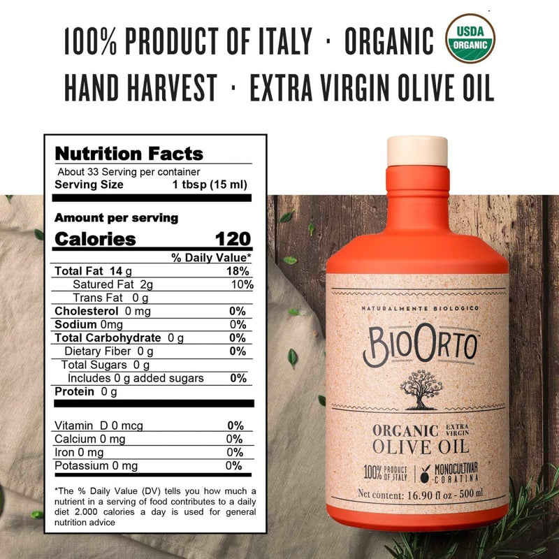Bio Orto Organic 'Coratina' Extra Virgin Olive Oil (500ml) - Bio Orto - 8051490500626 - Ciao Imports - Authentic Specialty Foods