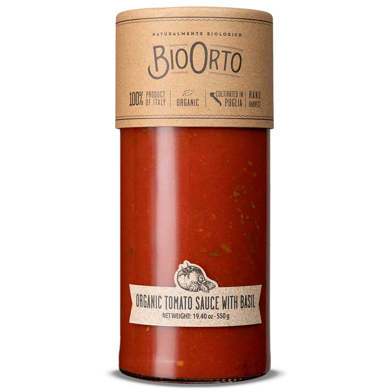 Bio Orto Organic Tomato Sauce with Basil (550g / 19.4oz) - Bio Orto - 8051490500879 - Ciao Imports - Authentic Specialty Foods