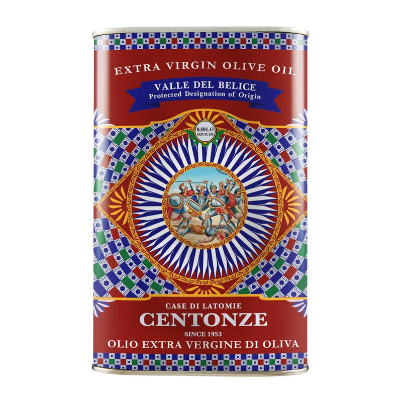 'Case di Latomie' D.O.P. Valle del Belice, Extra Virgin Olive Oil, Iconic Tin (0.5L/16.9 fl oz) - Centonze - 8034105894181 - Ciao Imports - Authentic Specialty Foods