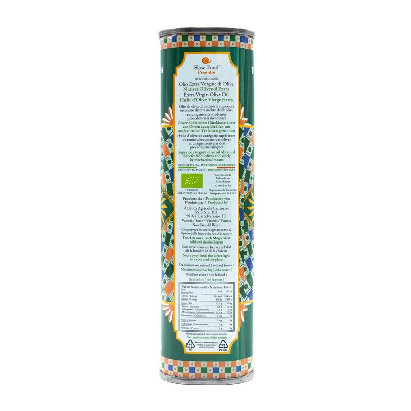'Case di Latomie' Organic Extra Virgin Olive Oil, Iconic Tin (0.5L/16.9 fl oz) - Centonze - 8034105894198 - Ciao Imports - Authentic Specialty Foods