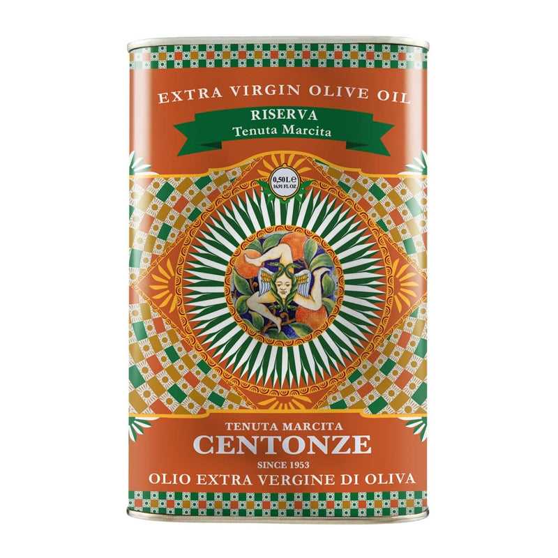 Centonze, 'Case di Latomie' Riserva Extra Virgin Olive Oil, Iconic Tin (500ml/16.9 fl oz) - Centonze - 8034105894211 - Ciao Imports - Authentic Specialty Foods