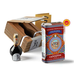 Guerzoni's Organic Traditional Balsamic Vinegar of Modena (25 Year) & Centonze DOP EVOO Iconic Tin, Gift Set - Ciao Imports - Ciao Imports - Authentic Specialty Foods