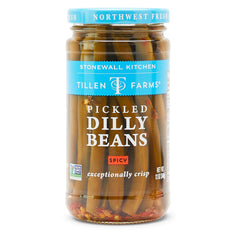 Hot & Spicy Pickled Dilly Beans, 12 oz Jar - Tillen Farms - 087754120024 - Ciao Imports - Authentic Specialty Foods