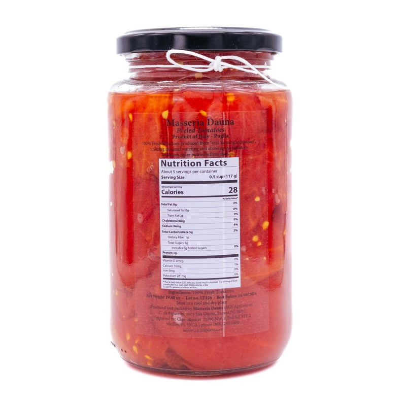 Masseria Dauna, Peeled Tomatoes (550g / 19.4oz) - Masseria Dauna - 8056684740154 - Ciao Imports - Authentic Specialty Foods