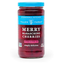 Merry Maraschino Cherries, 13.5 oz Jar - Tillen Farms - 898655000182 - Ciao Imports - Authentic Specialty Foods