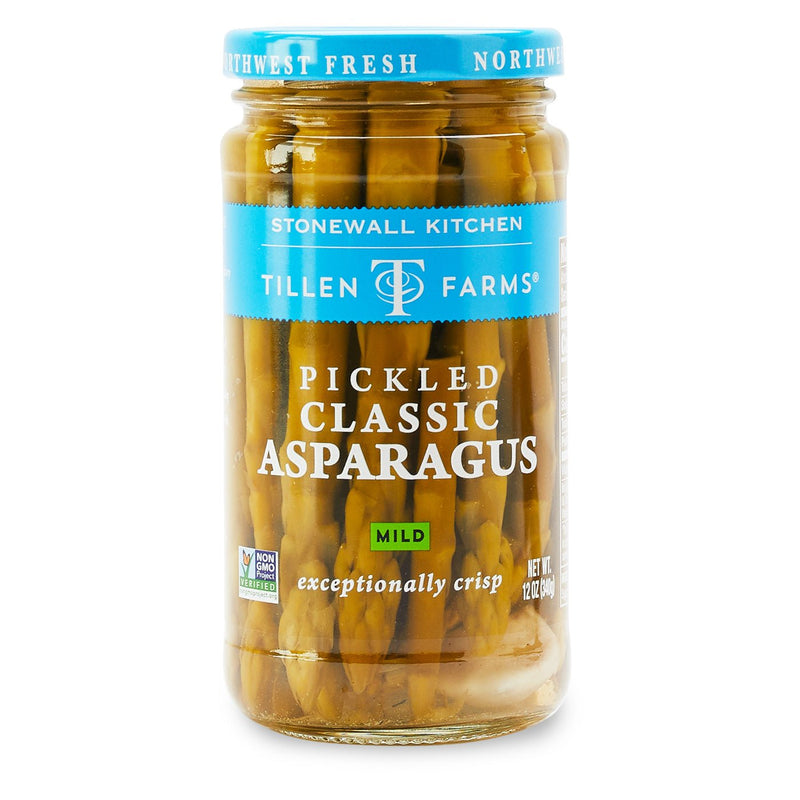 Mild Pickled Classic Asparagus, 12 oz Jar - Tillen Farms - 087754120017 - Ciao Imports - Authentic Specialty Foods