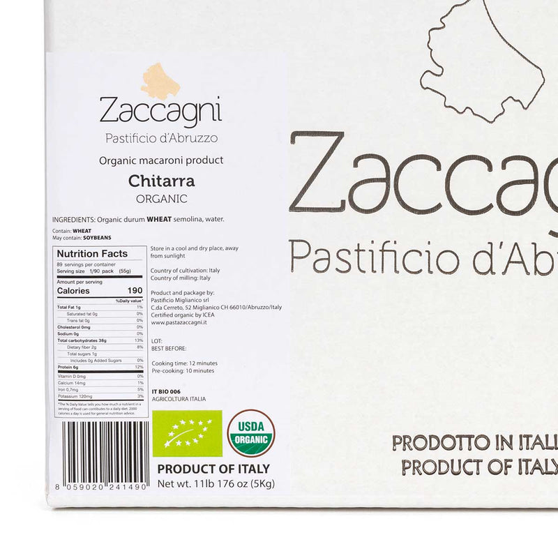 Organic Chitarra (11lbs/5kg) - Zaccagni - 8059020241490 - Ciao Imports - Authentic Specialty Foods