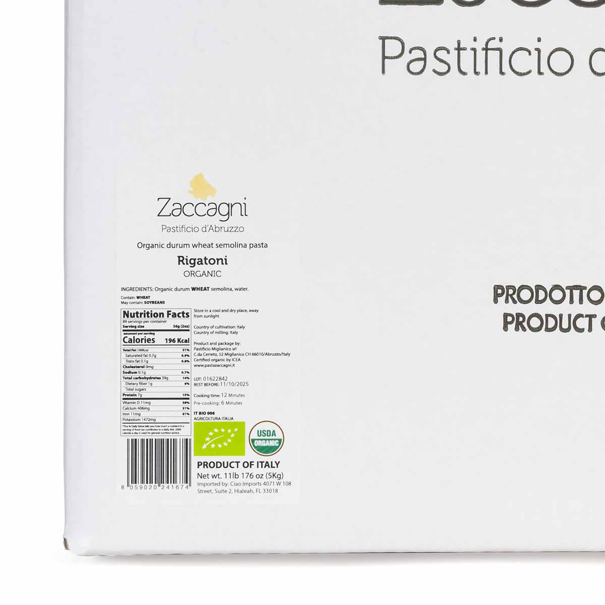 Zaccagni Organic Whole Wheat Mezzi Rigatoni Pasta – Giadzy