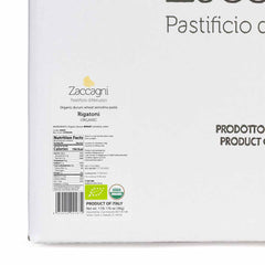 Organic Mezzi Rigatoni (11lbs/5kg) - Zaccagni - 8059020241445 - Ciao Imports - Authentic Specialty Foods