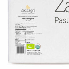 Organic Penne Rigate (11lbs/5kg) - Zaccagni - 8059020241438 - Ciao Imports - Authentic Specialty Foods