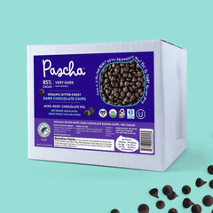 Pascha Organic Bittersweet, Allergen Free, Chocolate Chips 85% Cacao, 10lb Box - Pascha - 842638020025 - Ciao Imports - Authentic Specialty Foods