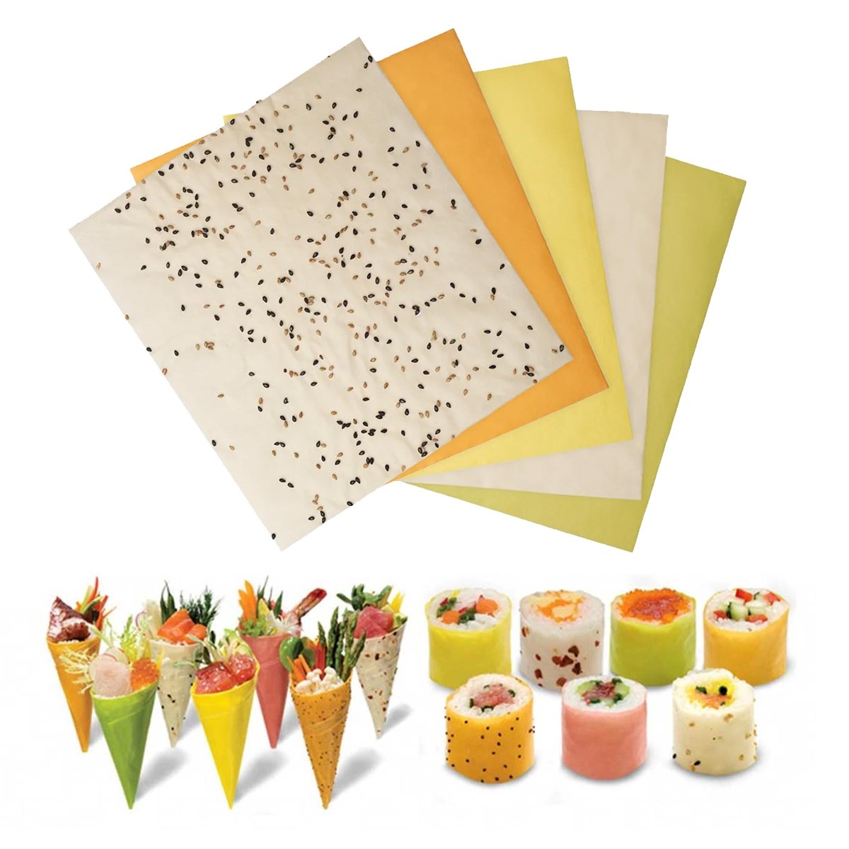 Foods sheets Authentic | (10-Pack) Party 200 & Gourmet Specialty Yamamotoyama, Wrappers, Soy Pink, Sushi