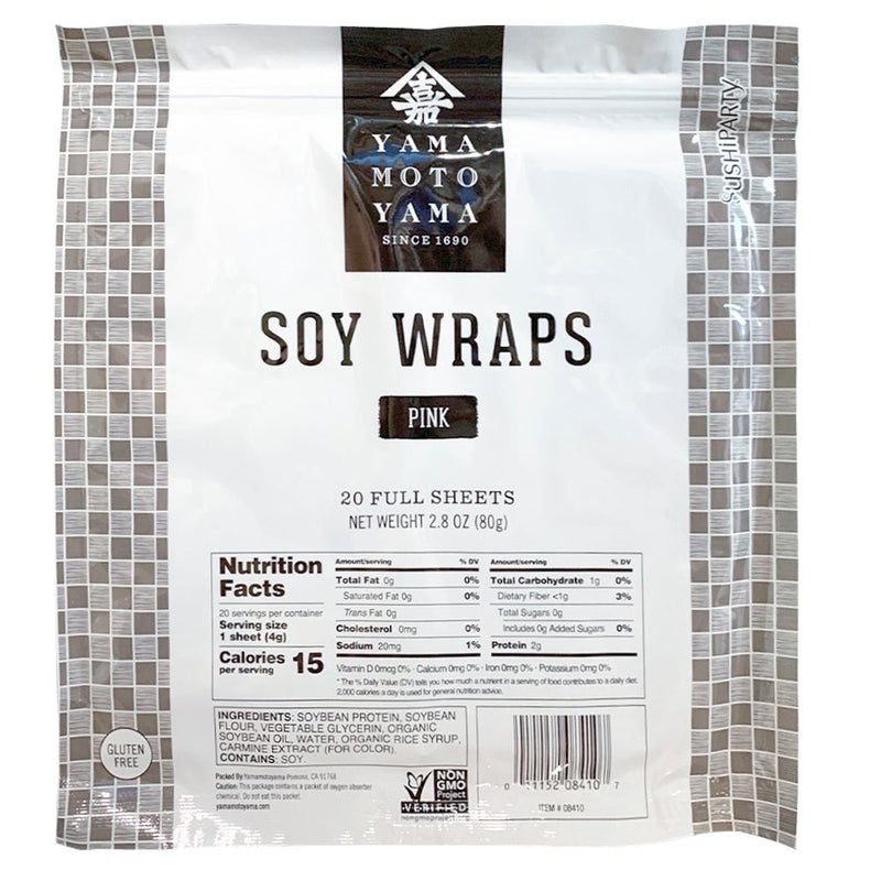 Sushi Party Soy Wrappers, Pink, 20 sheets - Yamamotoyama - 011152084107 - Ciao Imports - Authentic Specialty Foods