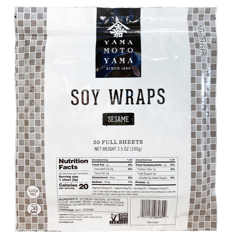 Sushi Party Soy Wrappers, Sesame, 20 sheets - Yamamotoyama - 011152080802 - Ciao Imports - Authentic Specialty Foods