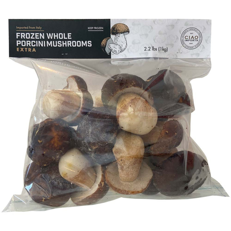 Whole Porcini Mushrooms (Extra), AA Grade IQF, 1 kg (2.2 lb) - Ciao Imports - 00850026830354 - Ciao Imports - Authentic Specialty Foods