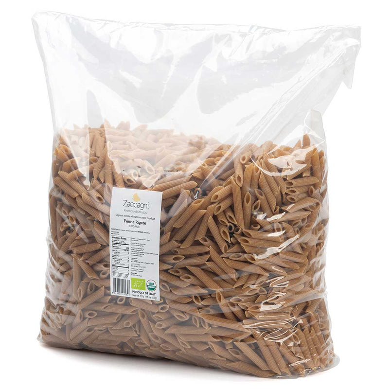 Zaccagni, Organic Whole Wheat Penne Rigate Pasta, Foodservice (11lbs/5kg) - Zaccagni - 8059020241698 - Ciao Imports - Authentic Specialty Foods