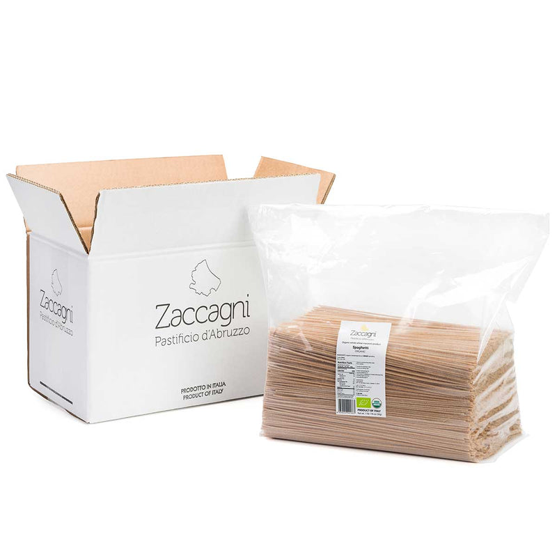 Zaccagni, Organic Whole Wheat Spaghetti Pasta, Foodservice (11lbs/5kg) - Zaccagni - 8059020241667 - Ciao Imports - Authentic Specialty Foods